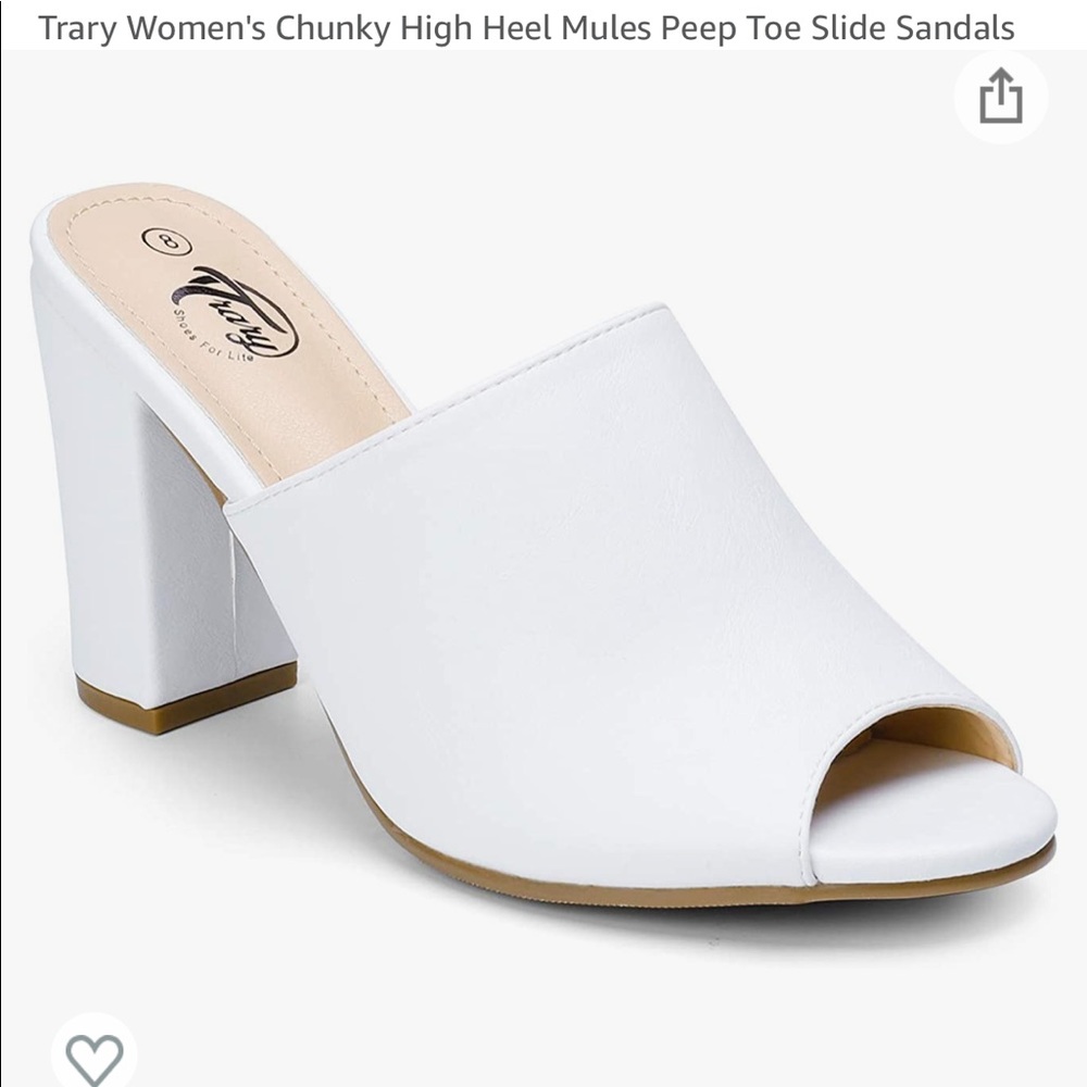 Womens high heel mule Poe toe slide sandals, new